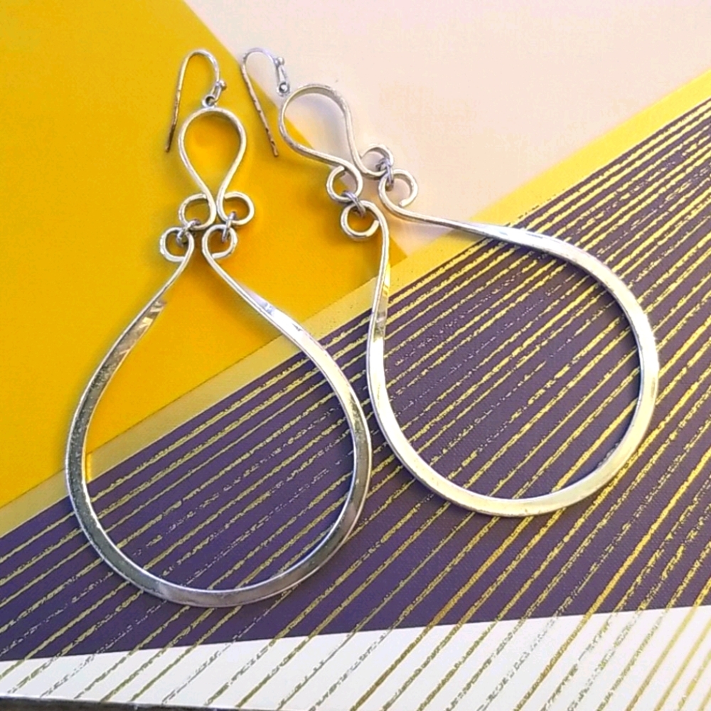 Vintage Betsey Johnson silver earrings